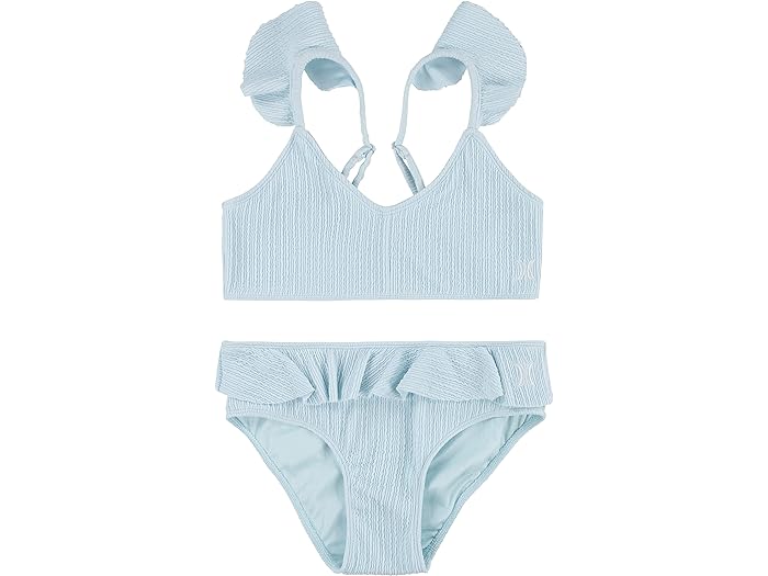 (取寄) ハーレー キッズ ガールズ ツーピース ラッフル ビキニ スイム セット (ビッグ キッズ) Hurley Kids girls Hurley Kids Two-Piece Ruffle Bikini Swim Set (Big Kids) Blue Cloud 1