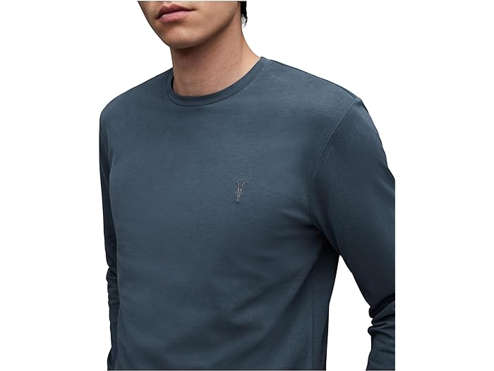 (取寄) オールセインツ メンズ ブレース ロング スリーブ クルー ティー AllSaints men AllSaints Brace Long Sleeve Crew Tee Jade Blue 3