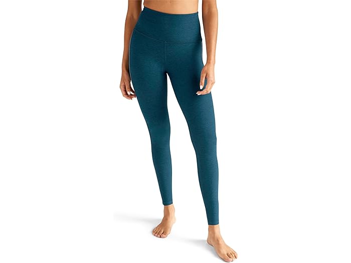 () ӥɥ襬 ǥ ڡ 㥤  ϥ  ߥǥ 쥮󥰥 Beyond Yoga women Beyond Yoga Spacedye Shine On High Waisted Midi Leggings Blue Gem Heather