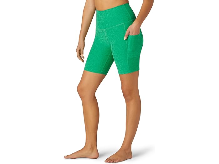 (取寄) ビヨンドヨガ レディース スペースダイ チーム ポケッツ ハイ ウェスト バイカー ショーツ Beyond Yoga women Beyond Yoga Spacedye Team Pockets High Waisted Biker Shorts Green Grass Heather