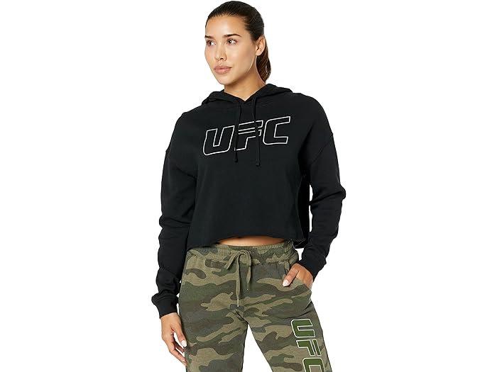 () [GtV[ fB[X Nbv u[fB UFC women UFC Crop Hoodie Black
