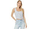 (取寄) メイドウェル レディース スクープネック クロップ タンク イン 100パーセント リネン Madewell women Madewell Scoopneck Crop Tank in 100 Linen Bluestone