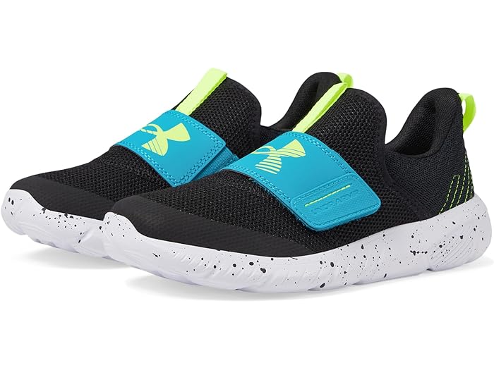 (取寄) アンダーアーマー キッズ ボーイズ フラッシュ スペックル ランニング シューズ (リトル キッド) Under Armour Kids boys Under Armour Kids Flash Speckle Running Shoe (Little Kid) Black/Circuit Teal/High-Vis Yellow