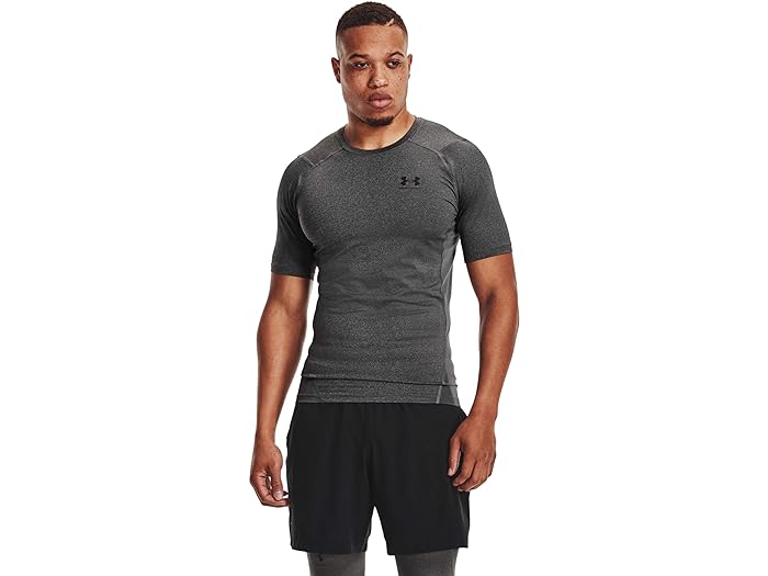 (取寄) アンダーアーマー メンズ ヒートギア アーマー コンプレッション ショート スリーブ Under Armour men Heatgear Armour Compression Short Sleeve Carbon Heather/Black