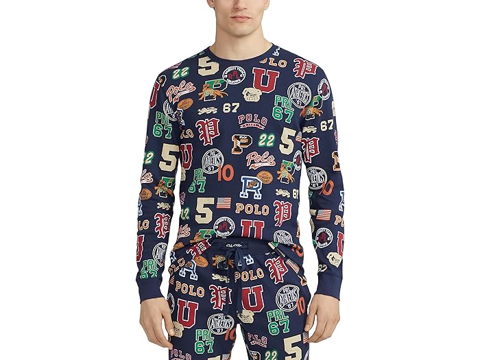 () ե  ץƥå åե  ꡼ 롼   С ץ Polo Ralph Lauren men Polo Ralph Lauren Printed Waffle Long Sleeve Crew with All Over Prin...