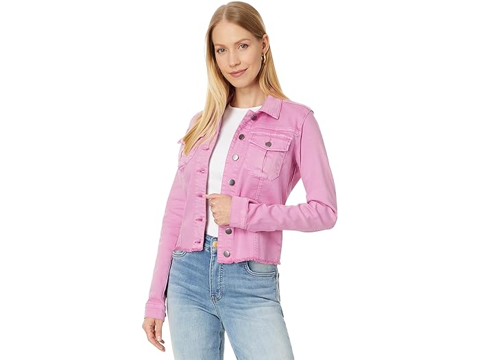 () å ե   ǥ  㥱å - Ρ WST  ե쥤 إ KUT from the Kloth women KUT from the Kloth Kara Jacket - No Wst With Frayed Hem Lavender