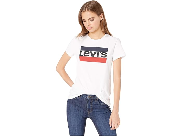 () [oCX EBY fB[X p[tFNg OtBbN eB[ Levi's Womens women Levi's Womens Perfect Graphic Tee Sportswear Logo White