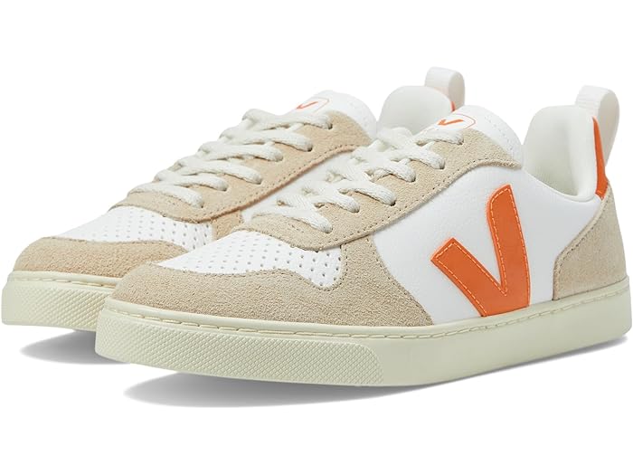 () FW LbY LbY X[ V-10 [XY (rbO Lbh) VEJA Kids kids VEJA Kids Small V-10 Laces (Big Kid) Extra White/Fury/Almond