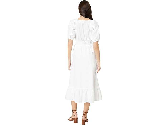 (取寄) ヴィンヤードヴァインズ レディース ポプリン V-ネック ミディ ドレス Vineyard Vines women Poplin V-Neck Midi Dress White Cap