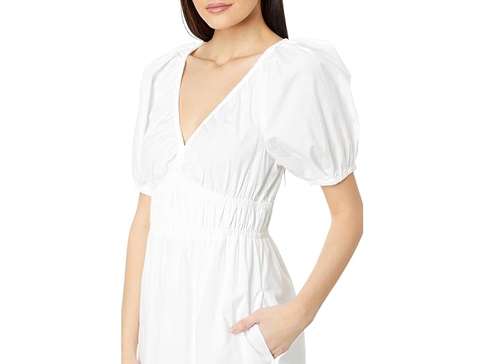 (取寄) ヴィンヤードヴァインズ レディース ポプリン V-ネック ミディ ドレス Vineyard Vines women Poplin V-Neck Midi Dress White Cap