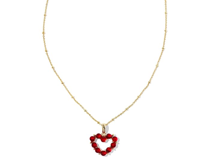 () PhXRbg fB[X AVg n[g V[g y_g lbNX Kendra Scott women Kendra Scott Ashton Heart Short Pendant Necklace Gold Red Glass