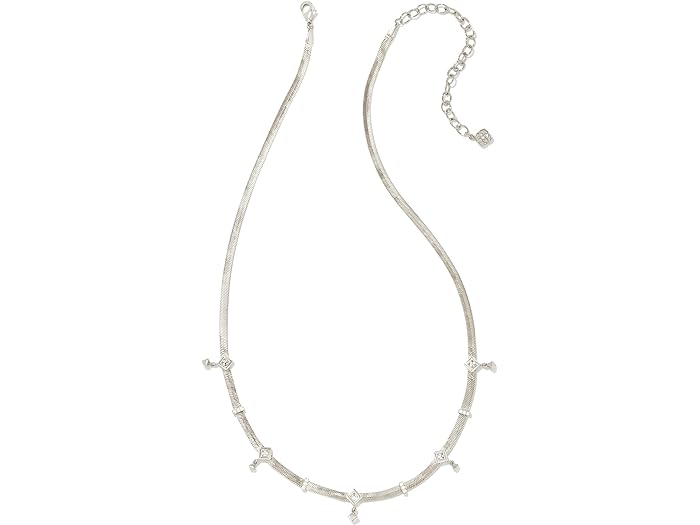 () PhXRbg fB[X OCV[ `FC lbNX Kendra Scott women Kendra Scott Gracie Chain Necklace Silver White CZ