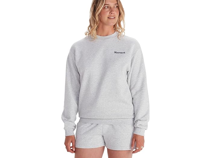 (取寄) マーモット レディース マウンテン ワークス サークル ヘビーウェイト クルー スウェットシャツ Marmot women Marmot Mountain Works Circle Heavyweight Crew Sweatshirt Light Grey Heather