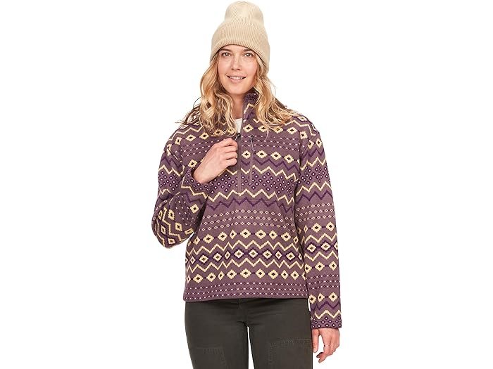 (取寄) マーモット レディース ヘビーウェイト ドロップ ライン プリンテッド 1/2 ジップ Marmot women Marmot Heavyweight Drop Line Printed 1/2 Zip Hazy Purple Diamond