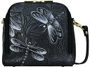 () AkVJ fB[X 668 Wbv AEh gx I[KiU[ Anuschka women Anuschka 668 Zip Around Travel Organizer Tooled Dragonfly Meadow Pewter