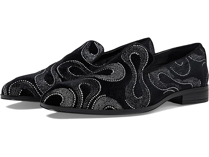 () XeCV[ A_X Y GuC_[ Xbv-I [t@[ Stacy Adams men Stacy Adams Swainson Embroidered Slip-On Loafer Black/Silver