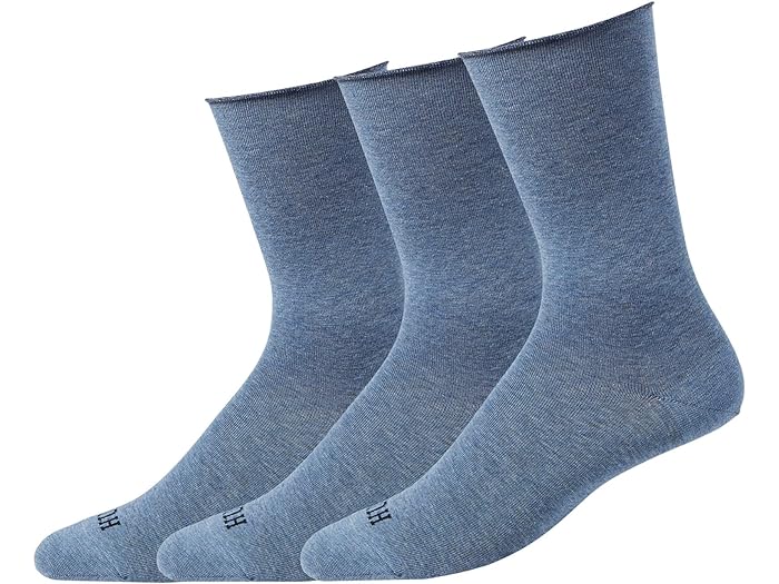 () q[ fB[X W[ \bNX 3-pbN HUE women HUE Jean Socks 3-Pack Denim Heather