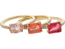 () [ t[ fB[X 7 Xg[ O Zbg Iu 3 LAUREN Ralph Lauren women LAUREN Ralph Lauren 7 Stone Ring Set of 3 Gold/Pink/Crystal