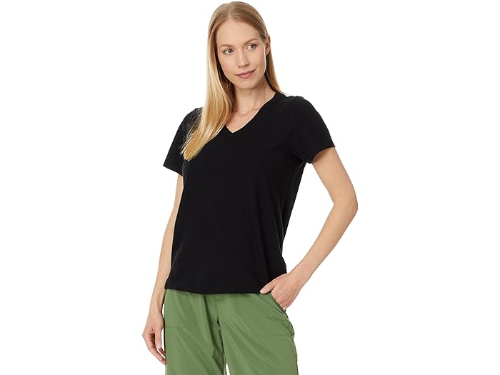 () X}[gE[ fB[X p[tFNg V-lbN V[g X[u eB[ Smartwool women Smartwool Perfect V-Neck Short Sleeve Tee Black