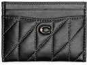 () R[` fB[X Lebh s[ U[ GbZV J[h P[X COACH women COACH Quilted Pillow Leather Essential Card Case Black