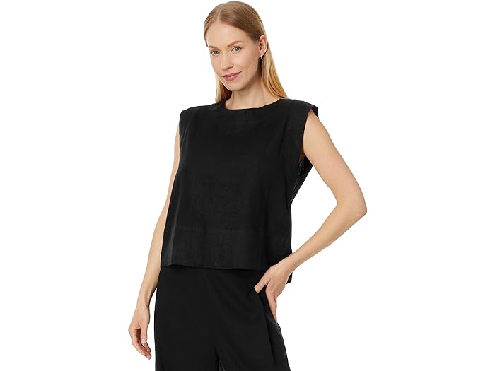 () ChEF fB[X ^N C 100p[Zg l Madewell women Madewell Bateau-Neck Tank in 100% Linen True Black