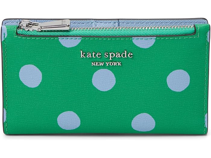 () ȥڡ ǥ 륬 󥷥㥤 ɥå ץƥå PVC ⡼  Хե å Kate Spade New York women Kate Spade New York Morgan Sunshine Dot Printed Pvc Small Slim Bifold Wallet Candy Grass Multi