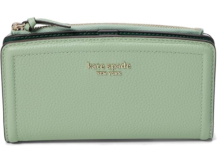 (取寄) ケイトスペード レディース ノット ペブルド レザー ジップ スリム ウォレット Kate Spade New York women Kate Spade New York Knott Pebbled Leather Zip Slim Wallet Beach Glass