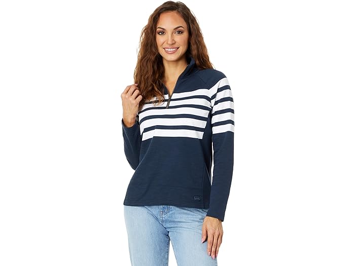 (取寄) エルエルビーン レディース ピークス アイランド 1/4 ジップ L.L.Bean women Peaks Island 1/4 Zip Classic Navy/White