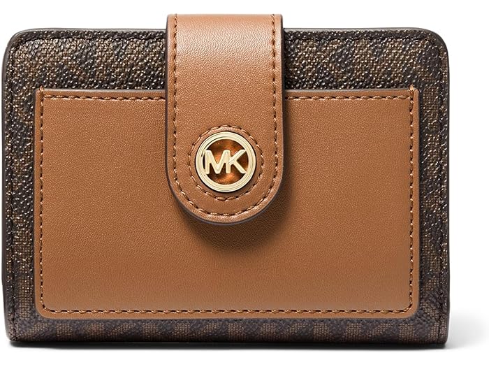 () ޥ륳 ǥ MK 㡼 ⡼  ѥ å MICHAEL Michael Kors women MICHAEL Michael Kors Mk Charm Small Tab Compact Pcoket Wallet Brown/Acorn