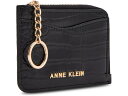 () ANC fB[X Wbv Ah S[ J[u J[h P[X C NR Anne Klein women Anne Klein Zip and Go Curved Card Case In Croco Black