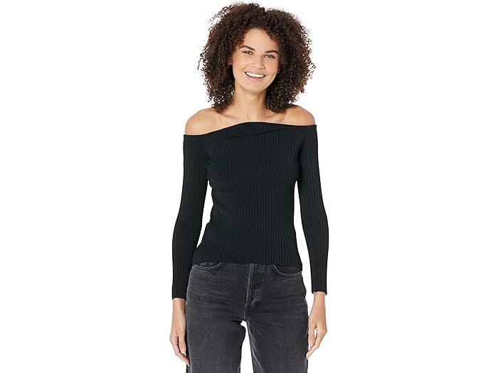 () BCBG}bNXAYA fB[X It-U-V_[ Z[^[ BCBGMAXAZRIA women BCBGMAXAZRIA Off-the-Shoulder Sweater Black