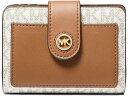 (取寄) マイケルコース レディース MK チャーム スモール タブ コンパクト ウォレット MICHAEL Michael Kors women MICHAEL Michael Kors Mk Charm Small Tab Compact Pcoket Wallet Vanilla/Acorn