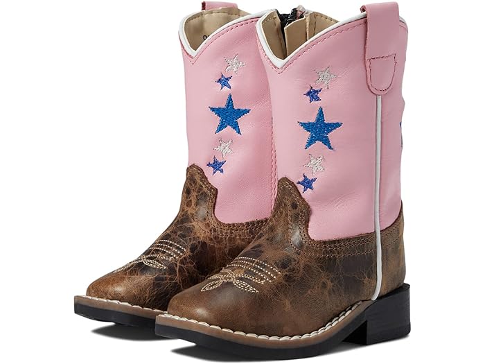 (取寄) オールドウェスト キッズブーツ ガールズ プリティ (トドラー) Old West Kids Boots girls Old West Kids Boots Pretty (Toddler) Cactus Brown Foot/Pink Shaft
