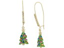 (取寄) ベッツィジョンソン レディース クリスマス ツリー ダングル イヤリングス Betsey Johnson women Betsey Johnson Christmas Tree Dangle Earrings Green/Gold