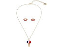 (取寄) ベッツィジョンソン レディース アイス クリーム イヤリングス ネックレス セット Betsey Johnson women Betsey Johnson Ice Cream Earrings Necklace Set Red/White/Blue