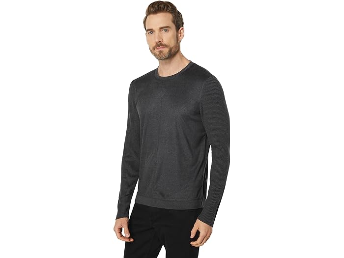 () W oxCgX Y M[ tBbg O X[u N[ EBY Z[^[ g K3650Y3 John Varvatos men John Varvatos Regular Fit Long Sleeve Crew with Sweater Trim K3650Y3 Charcoal