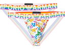 (取寄) エンポリオ アルマーニ メンズ レインボー ロゴ 2-パック ジョック ストラップ Emporio Armani men Emporio Armani Rainbow Logo 2-Pack Jock Strap EA Rainbow Color/White