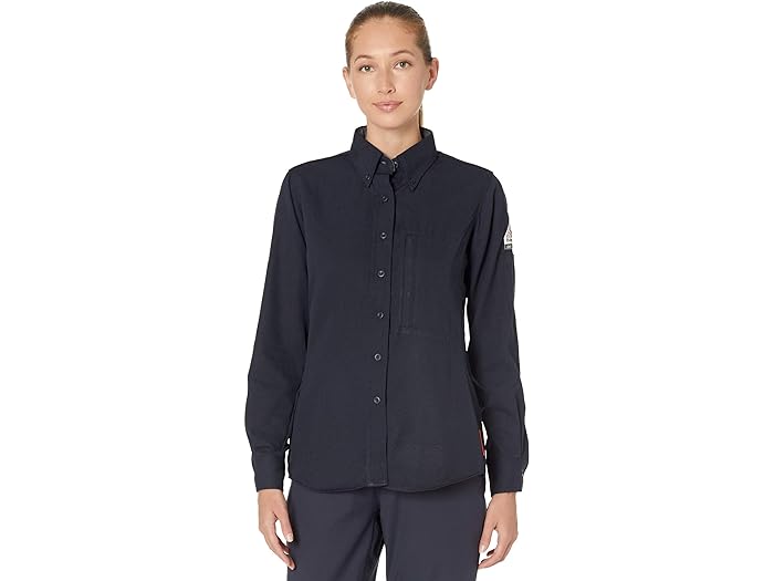 () u[N FR fB[X IQ V[Y RtH[g E[u CgEFCg Vc Bulwark FR women Bulwark FR iQ Series Comfort Woven Lightweight Shirt Navy