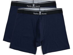 サイコバニー パンツ メンズ (取寄) サイコ バニー メンズ ソリッド 2-パック ボクサー ブリーフ Psycho Bunny men Psycho Bunny Solid 2-Pack Boxer Brief Navy