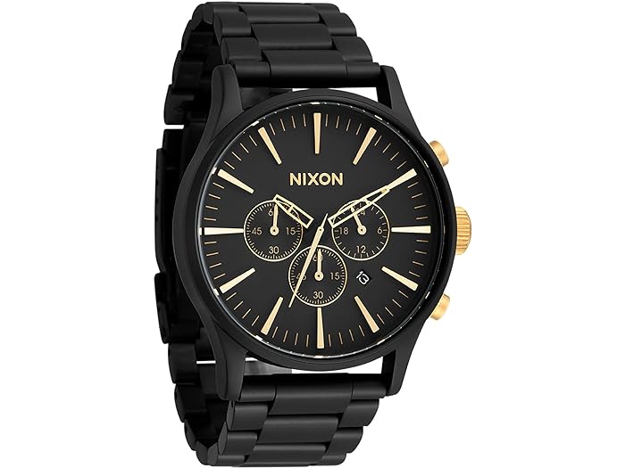 ニクソン 腕時計（メンズ） (取寄) ニクソン メンズ セントリー クロノ Nixon men Nixon Sentry Chrono Matte Black/Gold