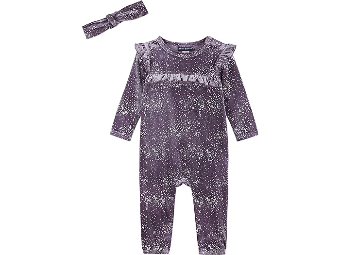 () AfBG@LbY K[Y s[X W/ wbhoh (Ct@g) ANDY & EVAN KIDS girls ANDY & EVAN KIDS One-Piece w/ Headband (Infant) Purple Space