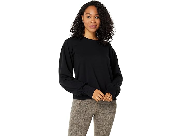 () XCu \VGe fB[X pt X[u XEFbgVc THRIVE SOCIETE women THRIVE SOCIETE Puff Sleeve Sweatshirt Black