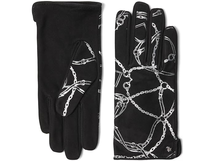 () [ t[ fB[X vebh XG[h xeBO O[u LAUREN Ralph Lauren women LAUREN Ralph Lauren Printed Suede Belting Glove Black