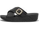 () tBbgtbv fB[X  NX^-obN U[ NX XCh FitFlop women FitFlop Lulu Crystal-Buckle Leather Cross Slides Black