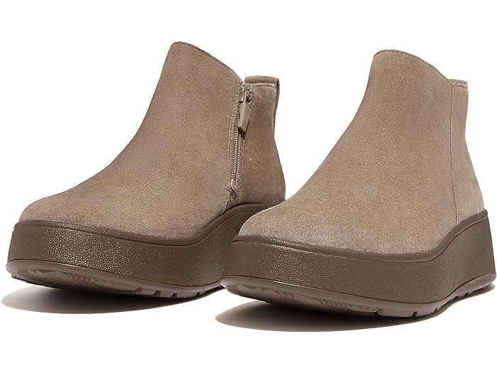 (取寄) フィットフロップ レディース F-モード スエード フラットフォーム ジップ アンクル ブーツ FitFlop women FitFlop F-Mode Suede Flatform Zip Ankle Boots Minky Grey