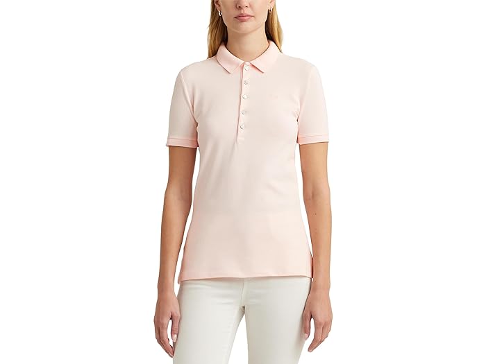 () [ t[ fB[X sP | Vc LAUREN Ralph Lauren women LAUREN Ralph Lauren Pique Polo Shirt Pink Opal