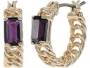 (取寄) ローレン ラルフローレン レディース チェーンリンク ハギー イヤリングス LAUREN Ralph Lauren women LAUREN Ralph Lauren Chainlink Huggie Earrings Gold/Purple