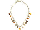 () [ t[ fB[X }` Xg[ t^ lbNX LAUREN Ralph Lauren women LAUREN Ralph Lauren Multi Stone Frontal Necklace Gold/Topaz Multi