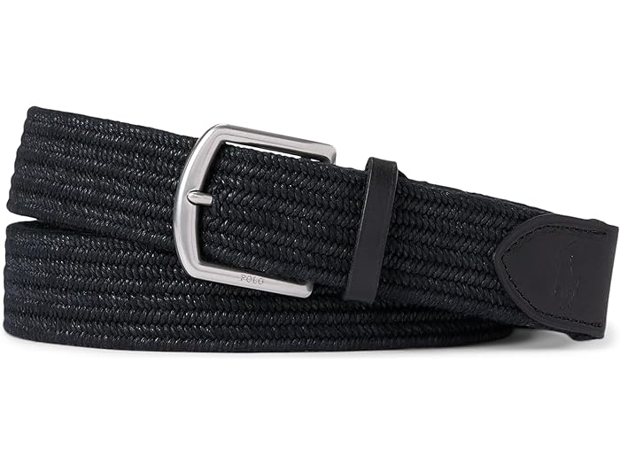 ラルフローレン ベルト（メンズ） (取寄) ラルフローレン メンズ レザー-トリム ブレイデッド ベルト Polo Ralph Lauren men Polo Ralph Lauren Leather-Trim Braided Belt Polo Black