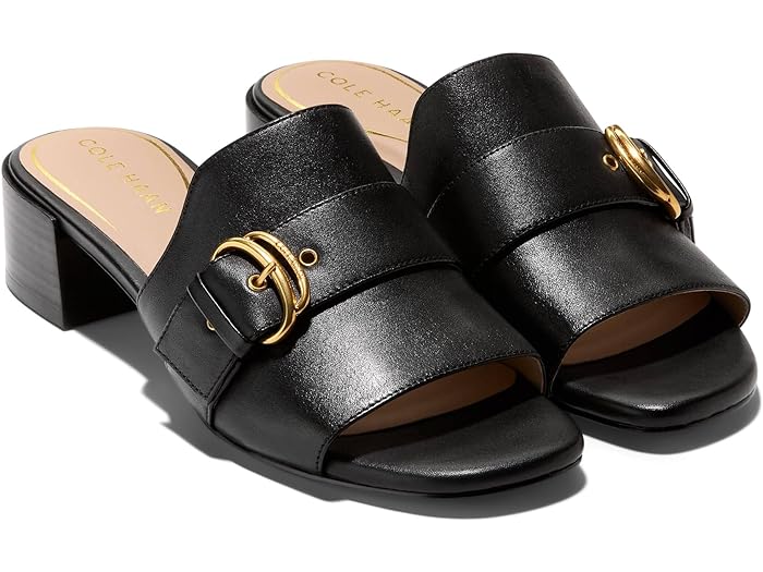 (取寄) コールハーン レディース クロスビー スライド サンダル Cole Haan women Cole Haan Crosby Slide Sandal Black Leather/Black Stack